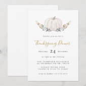 Minimale Waterverf Pumpkin Gold Thanksgiving Kaart (Voorkant / Achterkant)