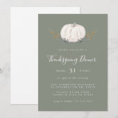 Minimale Waterverf Pumpkin Halloween Sage Green I Kaart (Voorkant / Achterkant)