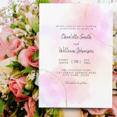 Minimale waterverf roze en goudwitte elegant kaart