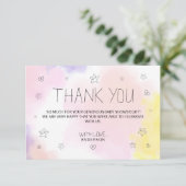 Minimale Waterverf Roze Hartelijk dank Baby shower Bedankkaart (Staand voorkant)