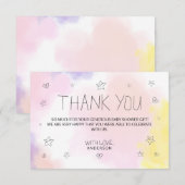 Minimale Waterverf Roze Hartelijk dank Baby shower Bedankkaart (Voorkant / Achterkant)