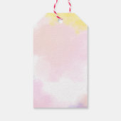 Minimale Waterverf Roze Hartelijk dank Baby shower Cadeaulabel (Achterkant)