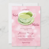 Minimale Waterverf Roze Matcha Vrijgezellenfeest Kaart (Voorkant)