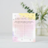 Minimale Waterverf Roze naam Baby shower Game (Staand voorkant)