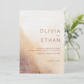 Minimale Waterverf Rustic Wedding Kaart (Staand voorkant)