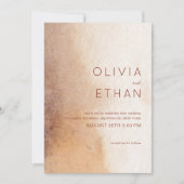 Minimale Waterverf Rustic Wedding Kaart (Voorkant)