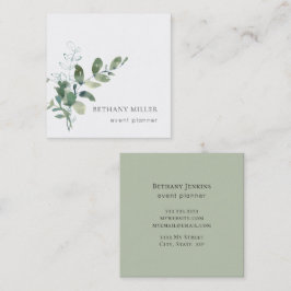 Minimale Waterverf Sage Green Greenery Vierkante Visitekaartje
