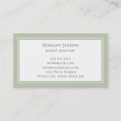 Minimale Waterverf Sage Green Greenery Visitekaartje (Achterkant)