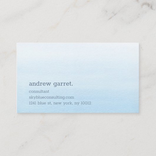 Minimale Waterverf Sky Blue Visitekaartje (Achterkant)