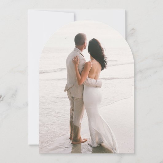 Minimale Waterverf strand bruiloft uitnodiging (Achterkant)