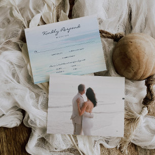 Minimale Waterverf Strandbruiloft RSVP-kaart RSVP Kaartje