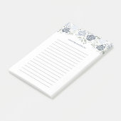 Minimale Waterverf Stusty Blue Floral Post-it® Notes (Schuin)