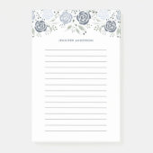 Minimale Waterverf Stusty Blue Floral Post-it® Notes (Voorkant)