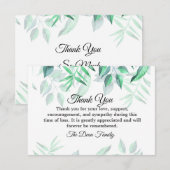 Minimale Waterverf Sympathie begrafenisgroen Bedankkaart (Voorkant / Achterkant)