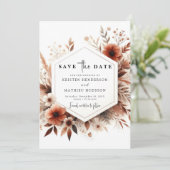 Minimale Waterverf Terracotta bruiloft Save The Date (Staand voorkant)