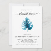 Minimale Waterverf Tropical Leaf repetitie diner Kaart (Voorkant)