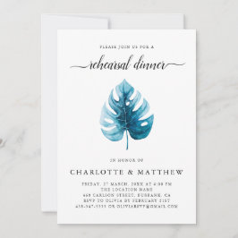 Minimale Waterverf Tropical Leaf repetitie diner Kaart