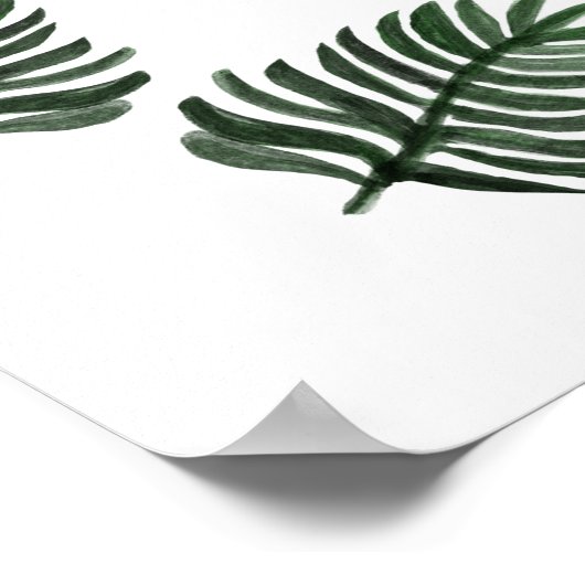 Minimale Waterverf Tropische palmbladeren Kunst Poster (Hoek)