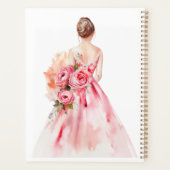 Minimale waterverf trouwjurk bruidsuitnodiging planner (Achterkant)