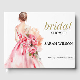 Minimale Waterverf Trouwjurk Vrijgezellenfeest Gastenboek