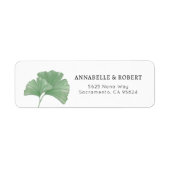 Minimale Waterverf tussen Grieks Ginkgo-bomen Etiket (Voorkant)