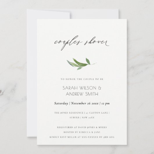 Minimale Waterverf van bladolie — Koelschoenen Kaart (Voorkant)