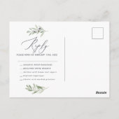 Minimale waterverf van de olijftak voor het huweli briefkaart (Achterkant)