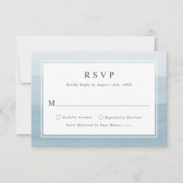Minimale Waterverf van de Stusty Blue Ombre Weddin RSVP Kaartje