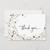 Minimale Waterverf van elegante wilde bloemen Bedankkaart (Voorkant)