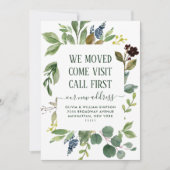 Minimale Waterverf van Eucalyptus Greenery Moving Aankondiging (Voorkant)