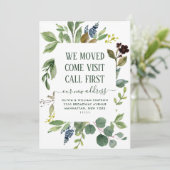 Minimale Waterverf van Eucalyptus Greenery Moving Aankondiging (Staand voorkant)