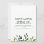 Minimale Waterverf van Eucalyptus Greenery Moving Aankondiging (Achterkant)