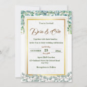 Minimale Waterverf van Eucalyptus Greenery Wedding Kaart (Voorkant)