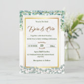 Minimale Waterverf van Eucalyptus Greenery Wedding Kaart (Staand voorkant)