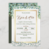 Minimale Waterverf van Eucalyptus Greenery Wedding Kaart (Voorkant / Achterkant)