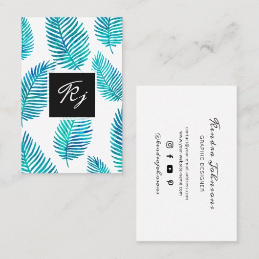 Minimale Waterverf Visitekaartje (Voorkant / Achterkant)