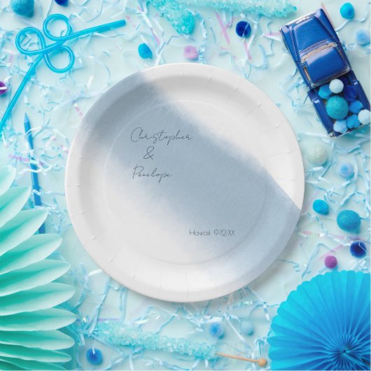 Minimale Waterverf voor kalligrafie Papieren Bordje (Feest)