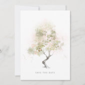 Minimale Waterverf voor moderne lichtgroene bomen Save The Date (Voorkant)