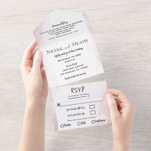 Minimale Waterverf voor  overgewicht All In One Uitnodiging (Afscheurbaar)