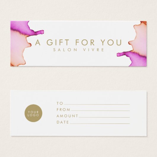 Minimale Waterverf voor Salon Gift Card Mini Visitekaartjes (Voorkant /achterkant)