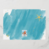 Minimale Waterverf voor strand Folie Feestdagenkaart (Achterkant)