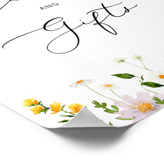 Minimale waterverf voor wilde bloemen poster (Hoek)