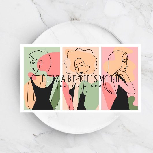 Minimale Waterverf Vrouwen Fotosalon & Spa Roze Visitekaartje