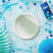 Minimale Waterverf weddenschap met kalligrafie Papieren Bordje (Feest)