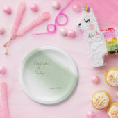 Minimale Waterverf weddenschap met kalligrafie Papieren Bordje (Feest)