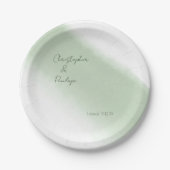 Minimale Waterverf weddenschap met kalligrafie Papieren Bordje (Voorkant)