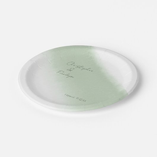 Minimale Waterverf weddenschap met kalligrafie Papieren Bordje (Gekanteld)