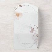 Minimale Waterverf Wildbloemen Bouquet Dinner All In One Uitnodiging (Buitenkant)