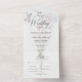 Minimale Waterverf Wildbloemen Bouquet Dinner All In One Uitnodiging (Binnen)