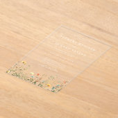 Minimale Waterverf Wildflower bruiloft Acryl Uitnodigingen (Laagn)